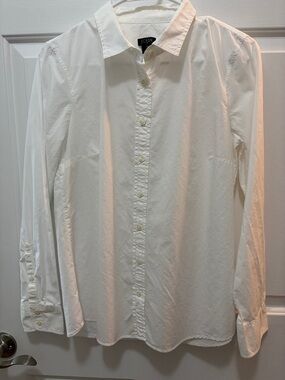 J. Crew Classic White Cotton Button-Up Shirt - Women’s